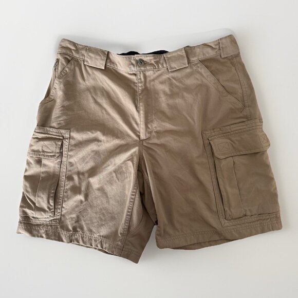 Duluth Trading Cargo Shorts Men’s XL Brown Beige Utility Work Heavy Fabric - Picture 1 of 13